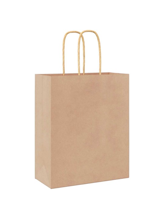 Paperikassit 250 kpl kahvoilla ruskea 18x8x22 cm