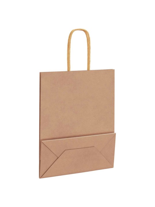 Paperikassit 250 kpl kahvoilla ruskea 18x8x22 cm