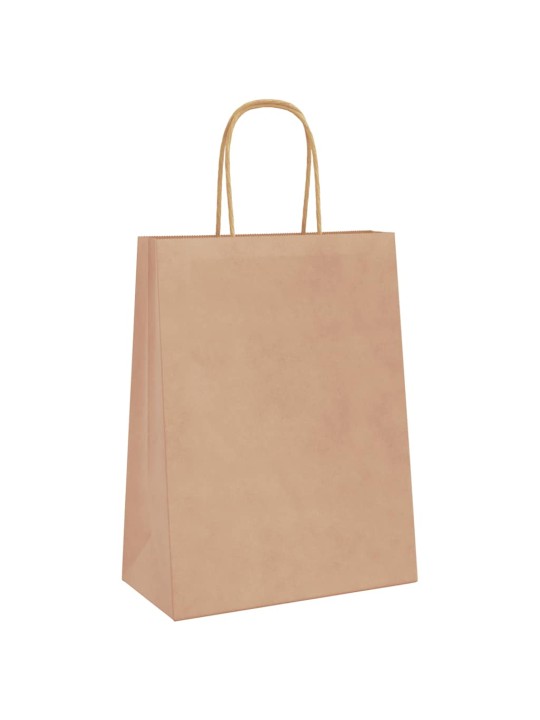 Paperikassit 250 kpl kahvoilla ruskea 21x11x28 cm