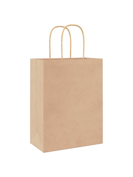 Paperikassit 250 kpl kahvoilla ruskea 21x11x28 cm