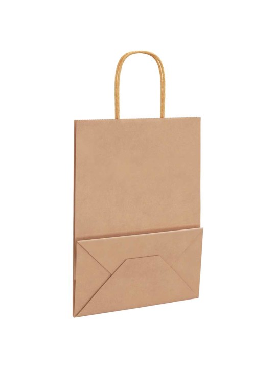 Paperikassit 250 kpl kahvoilla ruskea 21x11x28 cm