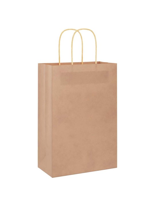 Paperikassit 250 kpl kahvoilla ruskea 21x11x31 cm
