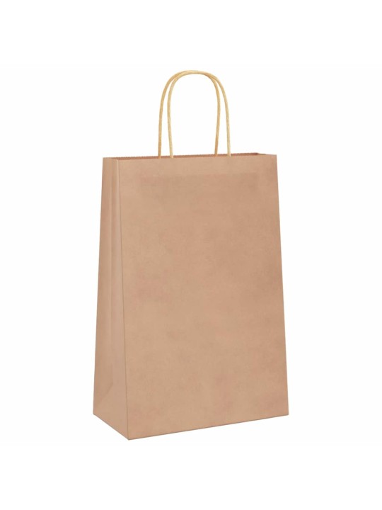 Paperikassit 250 kpl kahvoilla ruskea 21x11x31 cm
