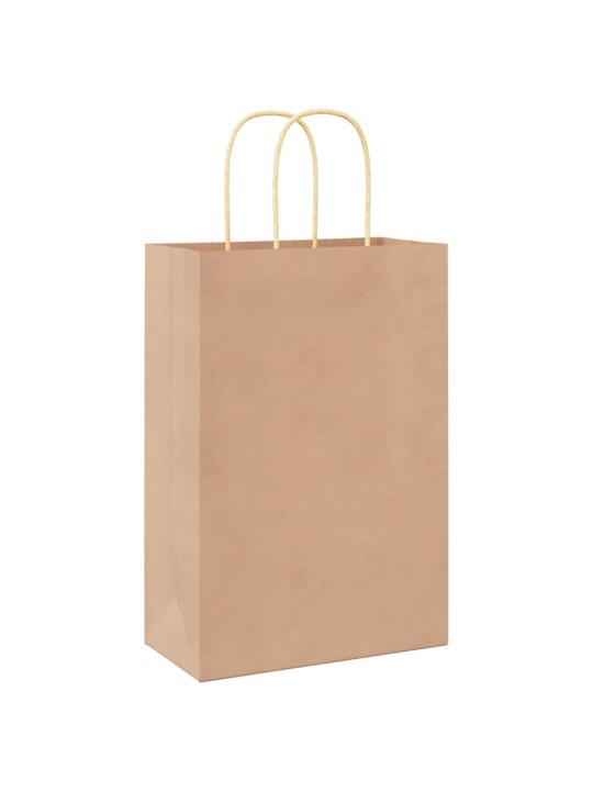Paperikassit 250 kpl kahvoilla ruskea 21x11x31 cm