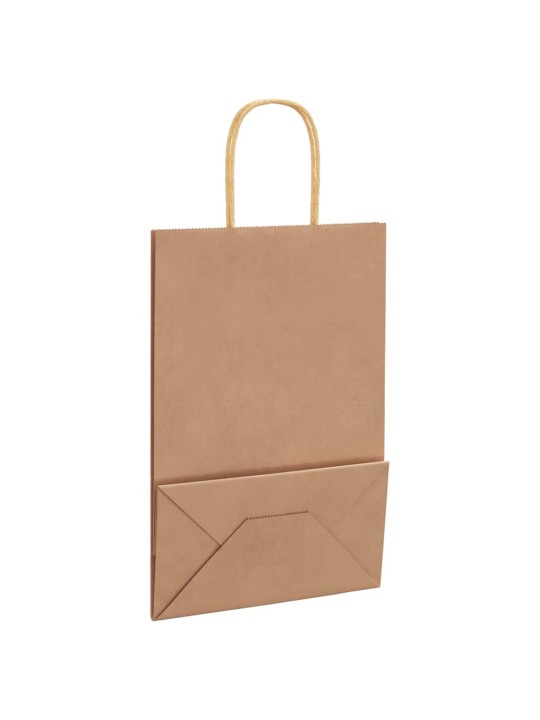Paperikassit 250 kpl kahvoilla ruskea 21x11x31 cm