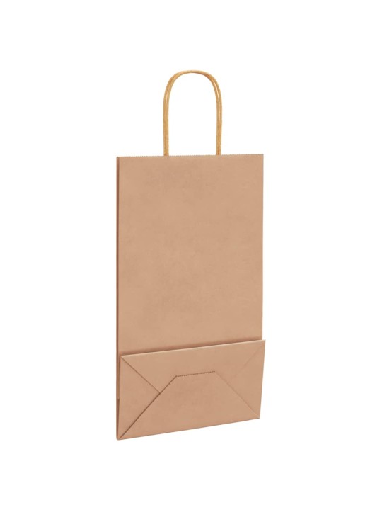 Paperikassit 250 kpl kahvoilla ruskea 21x11x36 cm