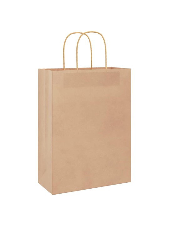 Paperikassit 250 kpl kahvoilla ruskea 26x12x35 cm