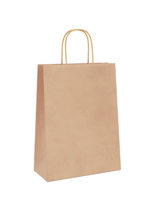 Paperikassit 250 kpl kahvoilla ruskea 26x12x35 cm