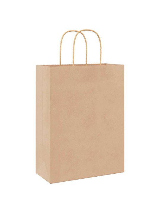 Paperikassit 250 kpl kahvoilla ruskea 26x12x35 cm