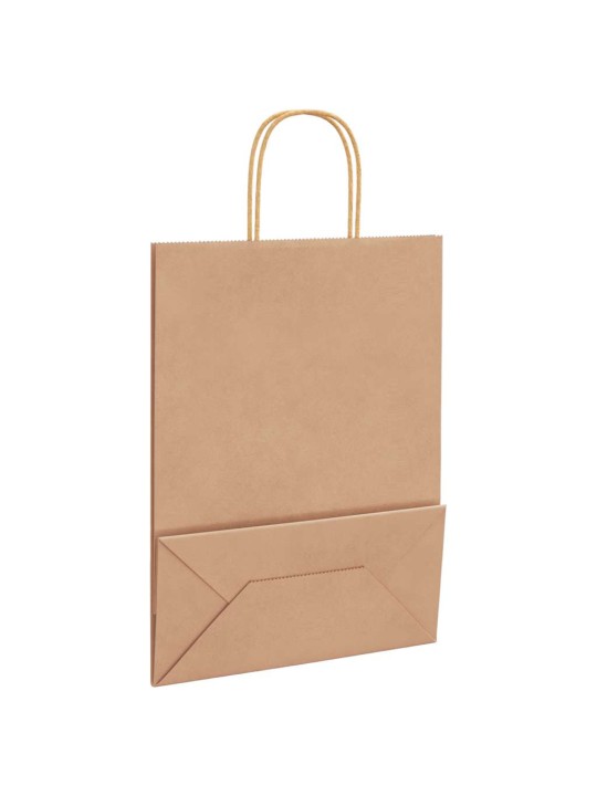 Paperikassit 250 kpl kahvoilla ruskea 26x12x35 cm