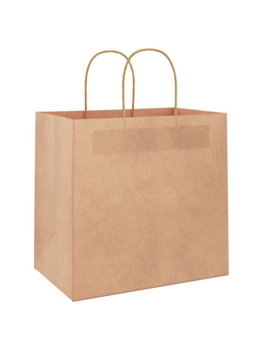 Paperikassit 250 kpl kahvoilla ruskea 26x17x25 cm