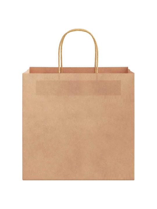 Paperikassit 250 kpl kahvoilla ruskea 26x17x25 cm