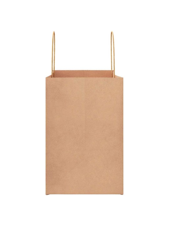 Paperikassit 250 kpl kahvoilla ruskea 26x17x25 cm