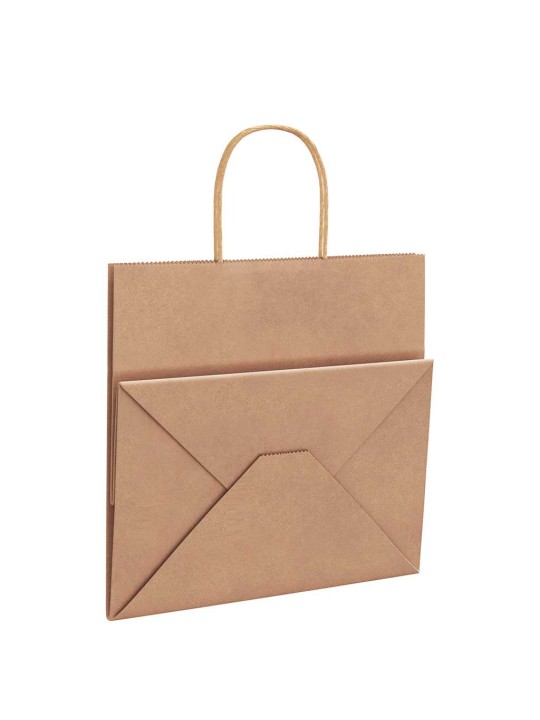 Paperikassit 250 kpl kahvoilla ruskea 26x17x25 cm