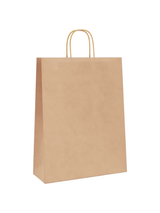 Paperikassit 250 kpl kahvoilla ruskea 32x12x42 cm