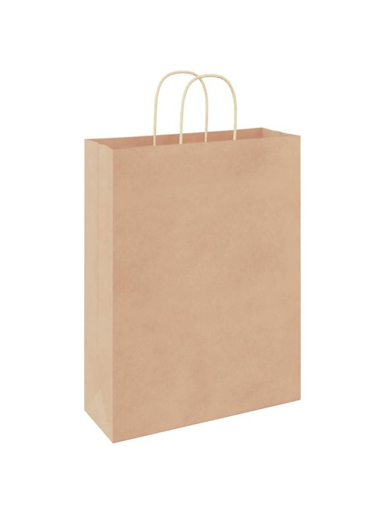 Paperikassit 250 kpl kahvoilla ruskea 32x12x42 cm