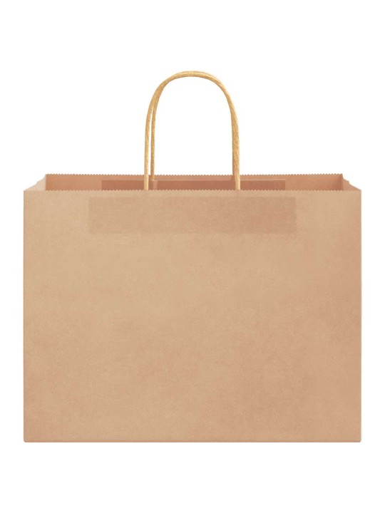 Paperikassit 250 kpl kahvoilla ruskea 32x17x25 cm