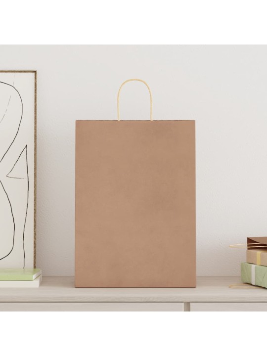 Paperikassit 250 kpl kahvoilla ruskea 32x17x44 cm
