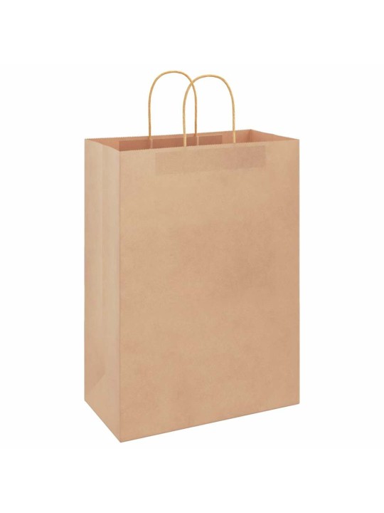 Paperikassit 250 kpl kahvoilla ruskea 32x17x44 cm