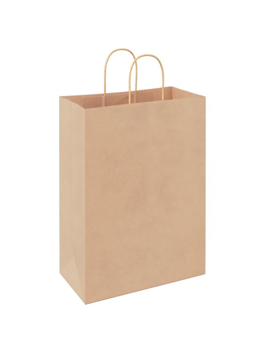 Paperikassit 250 kpl kahvoilla ruskea 32x17x44 cm