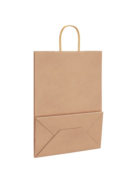 Paperikassit 250 kpl kahvoilla ruskea 32x17x44 cm