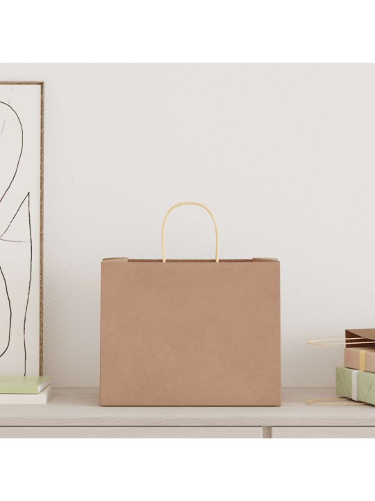 Paperikassit 250 kpl kahvoilla ruskea 32x22x24 cm