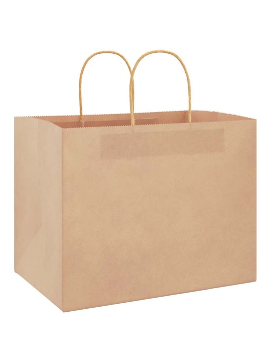 Paperikassit 250 kpl kahvoilla ruskea 32x22x24 cm