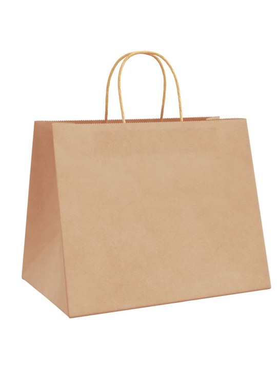 Paperikassit 250 kpl kahvoilla ruskea 32x22x24 cm