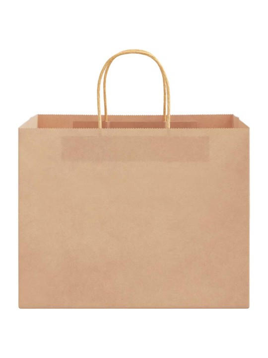 Paperikassit 250 kpl kahvoilla ruskea 32x22x24 cm