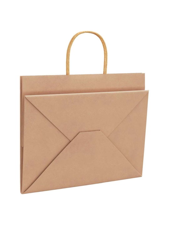 Paperikassit 250 kpl kahvoilla ruskea 32x22x24 cm