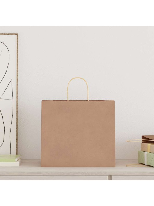Paperikassit 250 kpl kahvoilla ruskea 32x22x28 cm