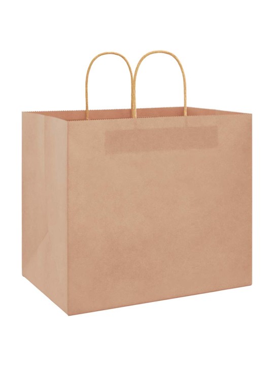 Paperikassit 250 kpl kahvoilla ruskea 32x22x28 cm