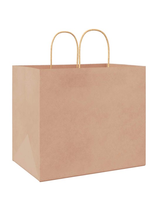 Paperikassit 250 kpl kahvoilla ruskea 32x22x28 cm