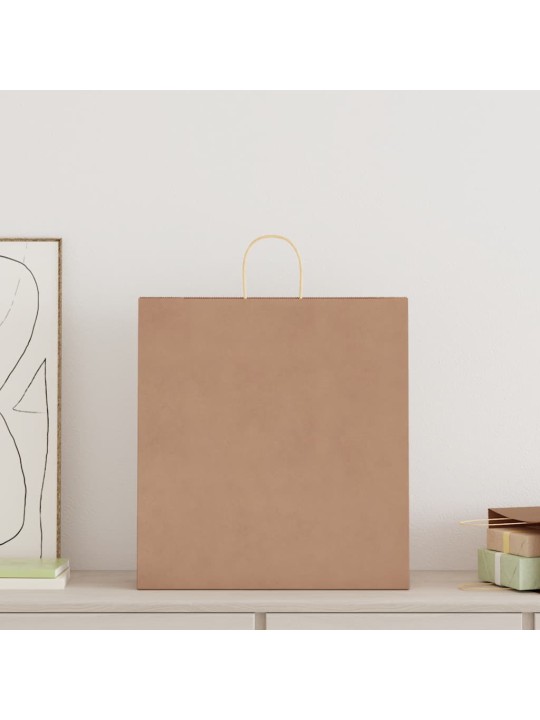 Paperikassit 250 kpl kahvoilla ruskea 45x17x48 cm