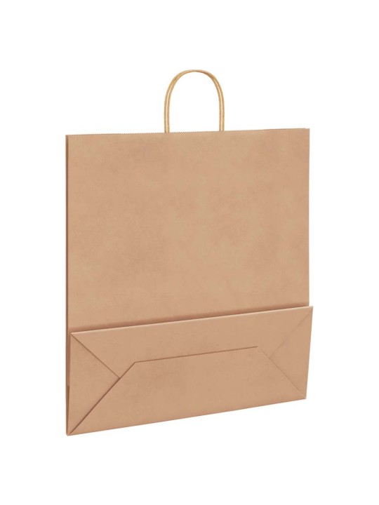 Paperikassit 250 kpl kahvoilla ruskea 45x17x48 cm