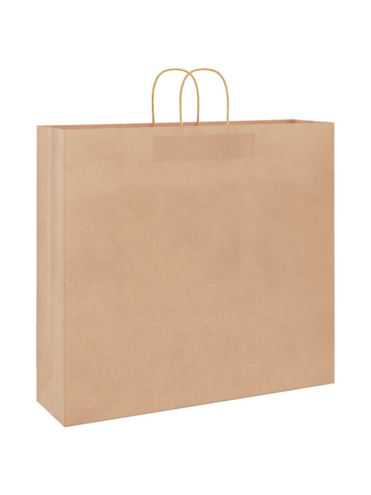Paperikassit 250 kpl kahvoilla ruskea 54x15x49 cm