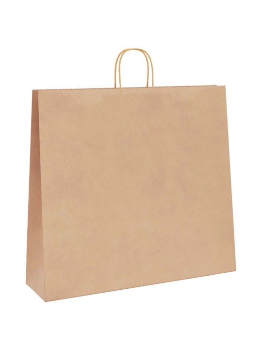 Paperikassit 250 kpl kahvoilla ruskea 54x15x49 cm