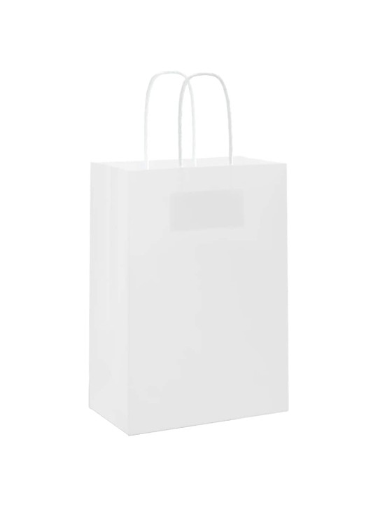 Paperikassit 50 kpl kahvoilla valkoinen 15x8x21 cm