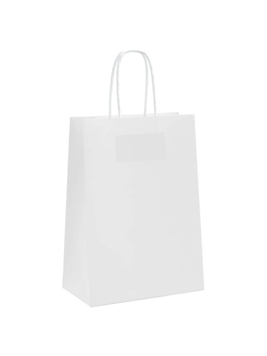 Paperikassit 50 kpl kahvoilla valkoinen 15x8x21 cm