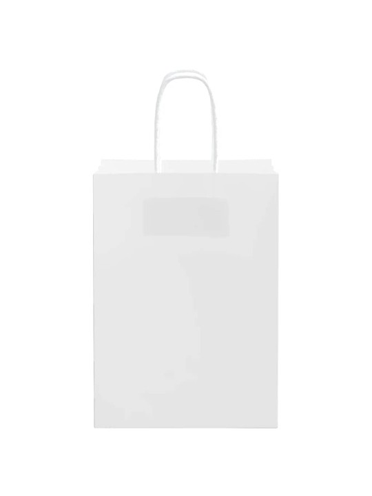 Paperikassit 50 kpl kahvoilla valkoinen 15x8x21 cm