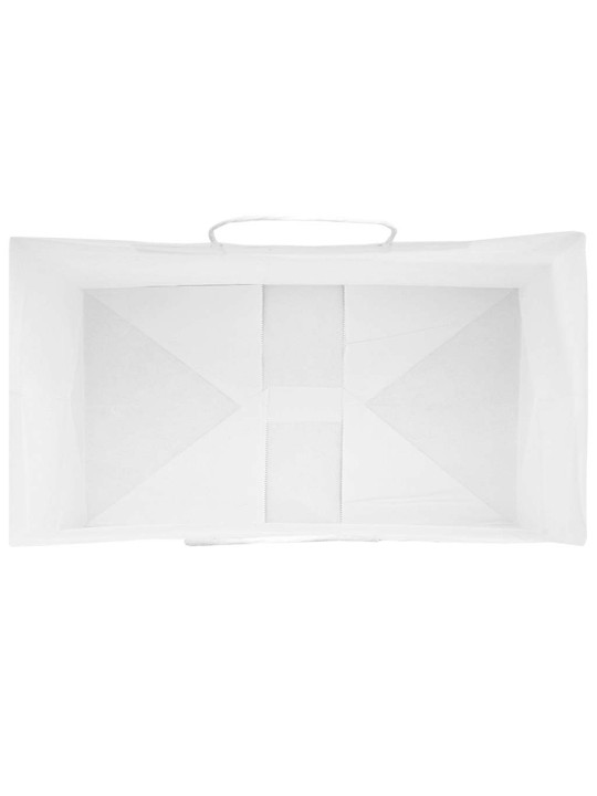 Paperikassit 50 kpl kahvoilla valkoinen 15x8x21 cm