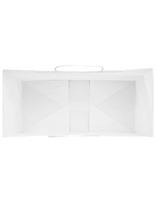 Paperikassit 50 kpl kahvoilla valkoinen 18x8x22 cm