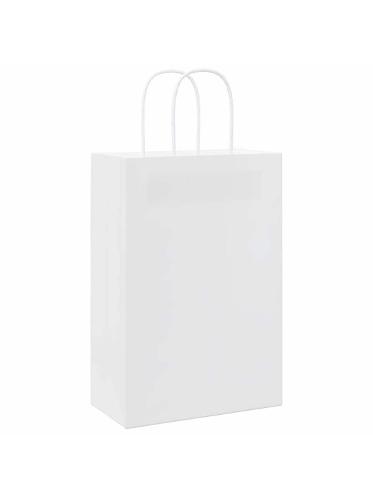 Paperikassit 50 kpl kahvoilla valkoinen 21x11x31 cm