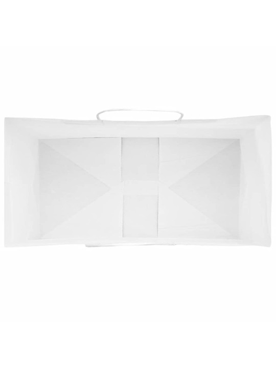 Paperikassit 50 kpl kahvoilla valkoinen 21x11x31 cm