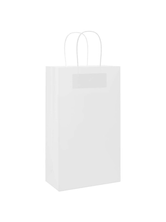 Paperikassit 50 kpl kahvoilla valkoinen 21x11x36 cm