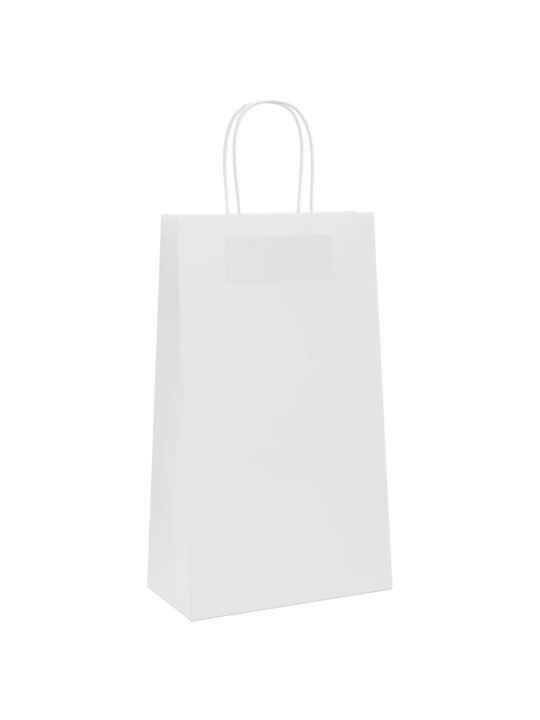 Paperikassit 50 kpl kahvoilla valkoinen 21x11x36 cm
