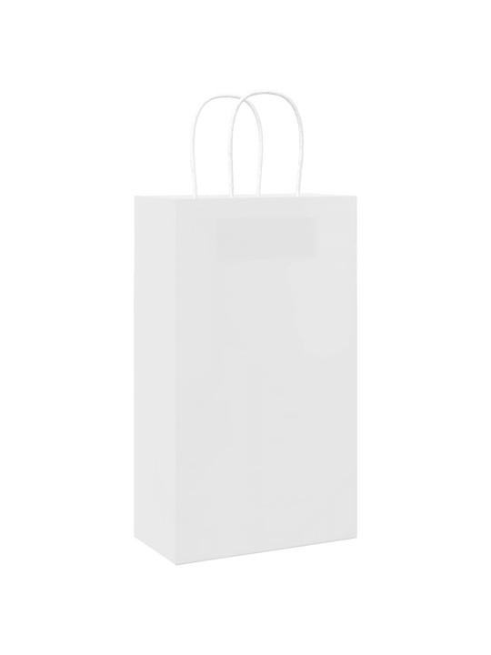 Paperikassit 50 kpl kahvoilla valkoinen 21x11x36 cm
