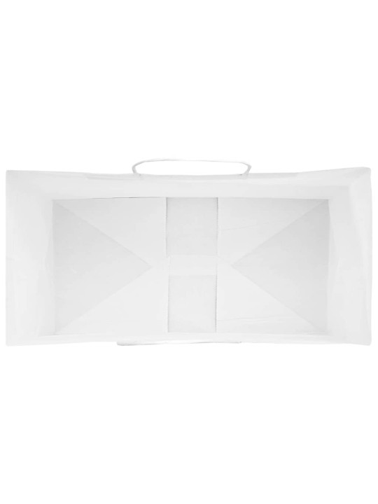 Paperikassit 50 kpl kahvoilla valkoinen 21x11x36 cm