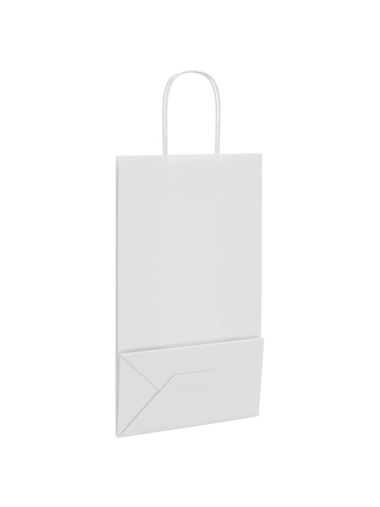 Paperikassit 50 kpl kahvoilla valkoinen 21x11x36 cm