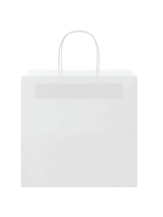 Paperikassit 50 kpl kahvoilla valkoinen 26x17x25 cm